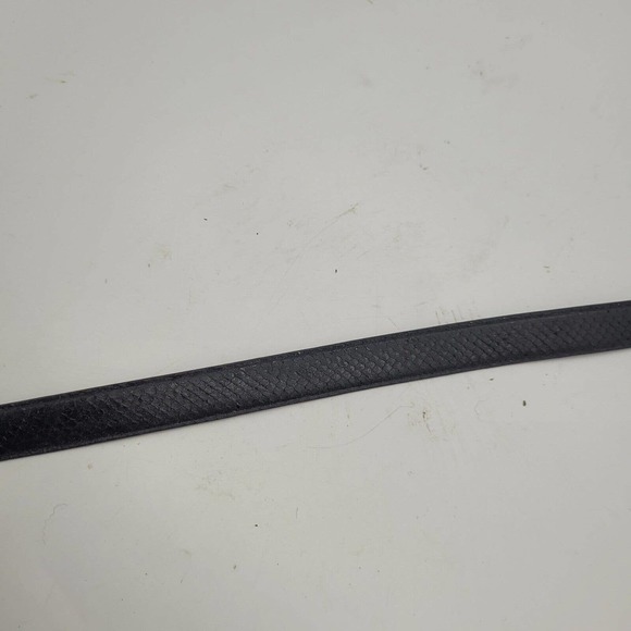 Vintage Leather Shop womens Lg 38.5" Genuine Snakeskin Belt Gold Buckle Black - Picture 3 of 10